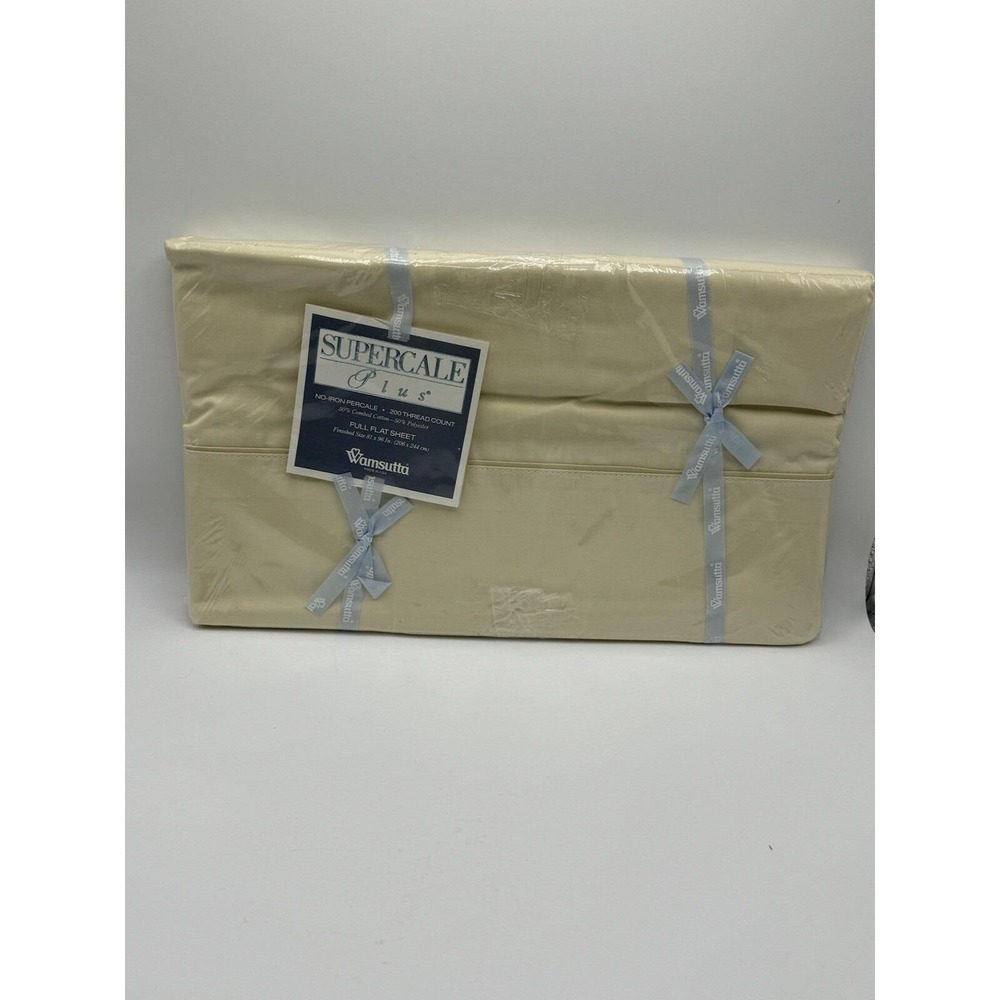 Wamsutta Full Flat Sheet Supercale Plus Wheat 200 Thread Count‎ Vintage NEW